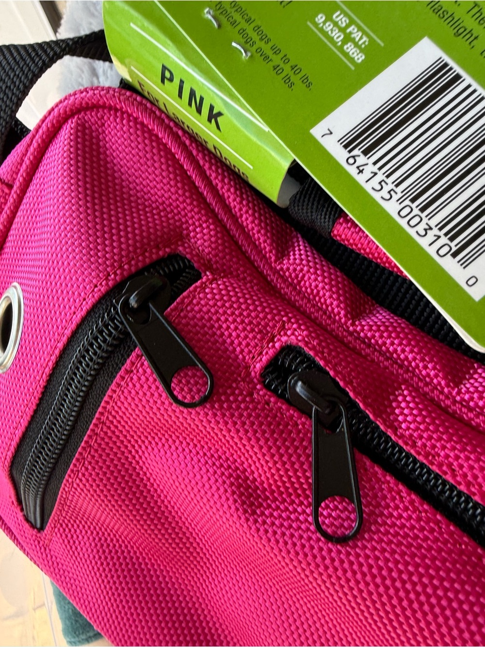 Leash Gear PINK Bright Fuchsia big dog leash with pockets
